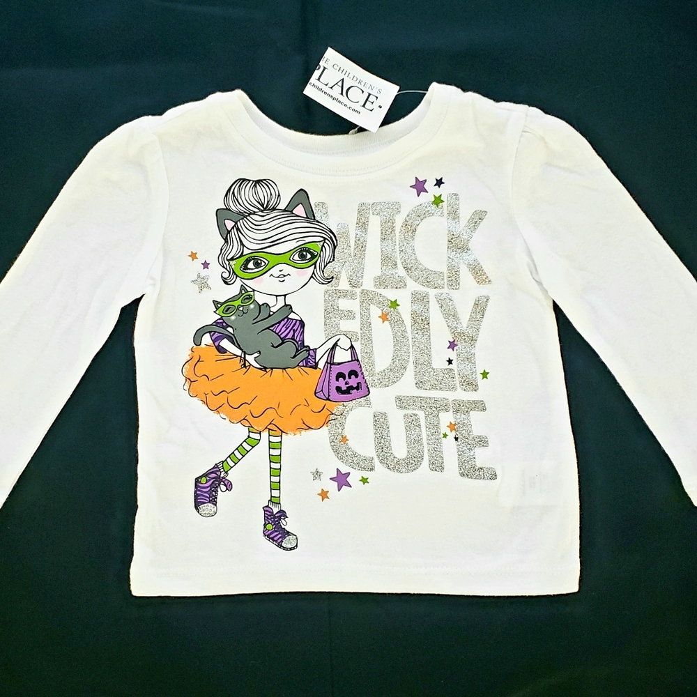 Halloween Girls Tops, The Childrens Place, Glittery Design,